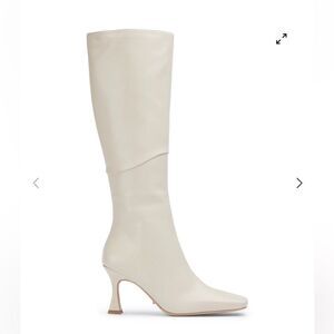 Tony Bianco Fantasy Boots Vanilla Nappa knee high leather square toe heels 8